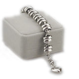 Heart Chain Link Bracelet High Stainless Steel Silver Jewelry HF044