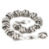 Heart Chain Link Bracelet High Stainless Steel Silver Jewelry HF044
