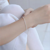 925 Silver Anklet Wave Bracelet Women's Jewelry Girls Birthday