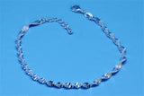 925 Silver Anklet Wave Bracelet Women's Jewelry Girls Birthday