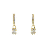 925 Silver CZ Drop Charm Earrings