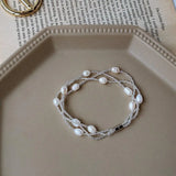 Hand Woven Natural Freshwater Pearl Lady Bracelet Original Jewelry