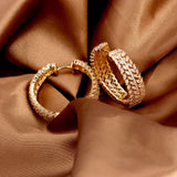 Crystal Hoop Earrings for Women - Wedding Prom Jewelry