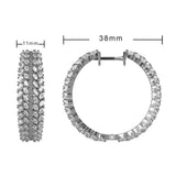 Crystal Hoop Earrings for Women - Wedding Prom Jewelry