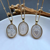 Natural Holy Spirit & Grace Mother Pearl Necklace for Women