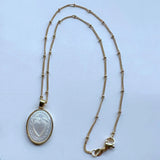 Natural Holy Spirit & Grace Mother Pearl Necklace for Women