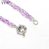 Purple Freshwater Pearl Necklace With Shell & Glass Beads 16.5 Inch