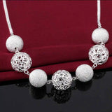 Silver Plated Necklace 7 Ball Meet Necklace SMTN680