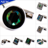 Men's Shirt Cuff Jewelry with Abalone Inlays