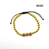 Micro Zircon Bracelet 24kGold Copper Beads Zircon Ball Jewelry for Women