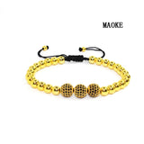Micro Zircon Bracelet 24kGold Copper Beads Zircon Ball Jewelry for Women