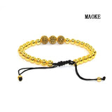 Micro Zircon Bracelet 24kGold Copper Beads Zircon Ball Jewelry for Women