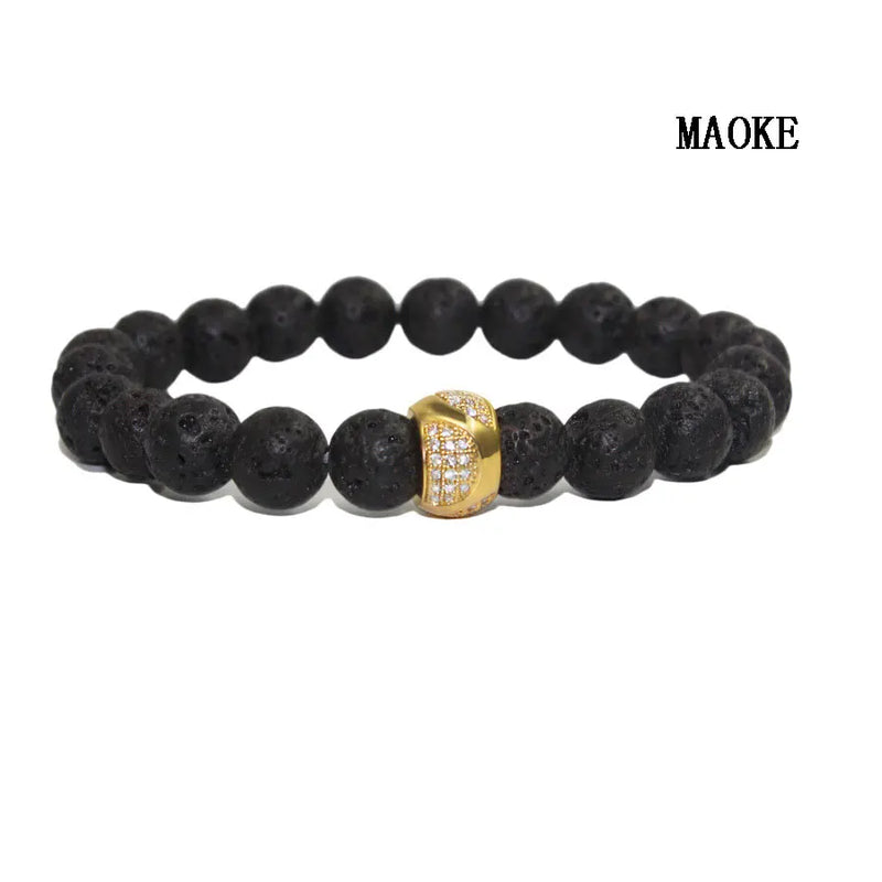 Zircon Bracelet Natural Volcanic Beads Jewelry for Women