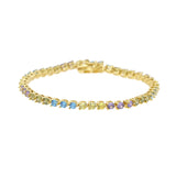 3MM Pastel CZ Tennis Chain Bracelet Summer Colorful Rainbow Cubic Zirconia