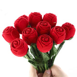 Red Rose Flower Ring Box Wedding Proposal Engagement Christmas Jewelry Case
