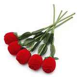 Red Rose Flower Ring Box Wedding Proposal Engagement Christmas Jewelry Case