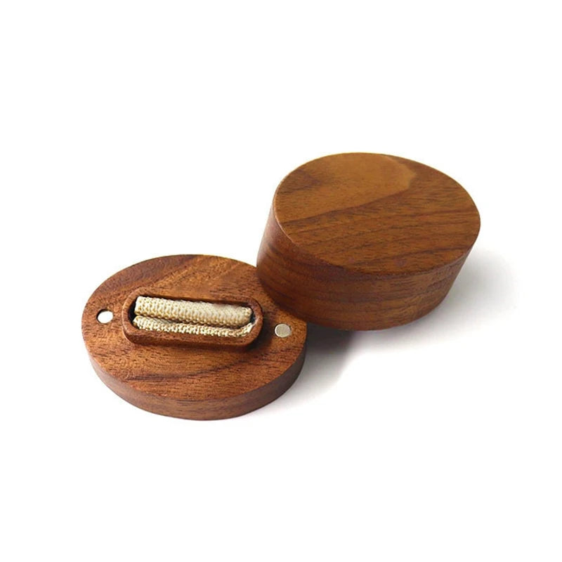 Retro Wooden Diamond Ring Box Wedding Etiquette Single Ring Storage