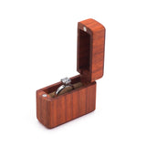 Single Ring Wedding Small Rosewood Jewelry Box Walnut Retro Storage Ring Box