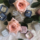 Velvet Double Ring Box with Detachable Lid