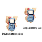 Velvet Double Ring Box with Detachable Lid