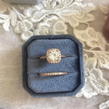 Velvet Double Ring Box with Detachable Lid