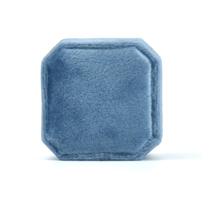 Velvet Double Ring Box with Detachable Lid