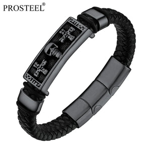 Prosteel Stainless Steel Skull Head Bracelet Mens Punk Jewelry Gift