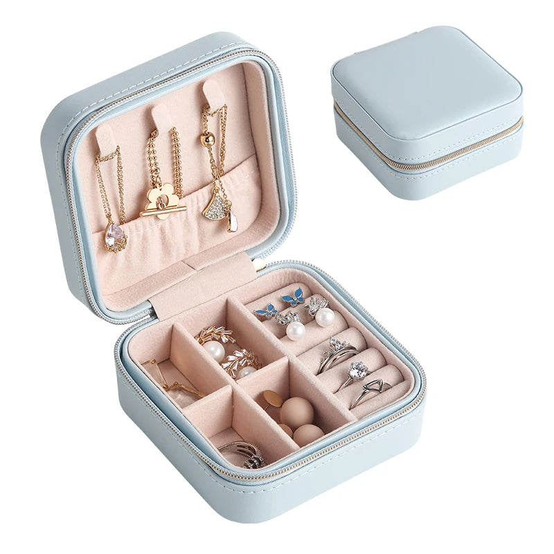 Travel Leather Jewelry Box Organizer for Jewellery Storage