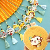 DIY Embroidery Chinese Zodiac Keychain Protective Talisman
