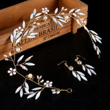 Protein Glass Hair Ornaments Golden Flower Rhinestone Headband