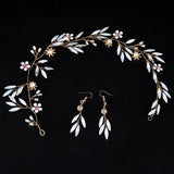 Protein Glass Hair Ornaments Golden Flower Rhinestone Headband