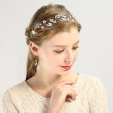 Protein Glass Hair Ornaments Golden Flower Rhinestone Headband