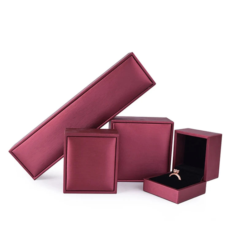 PU Brushed Leather Jewelry Display Box for Rings Necklaces Bracelets