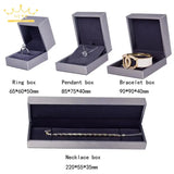 PU Brushed Leather Jewelry Display Box for Rings Necklaces Bracelets