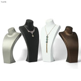 PU Leather Neck Display Stand Bust Model Jewelry Pendant Shelf