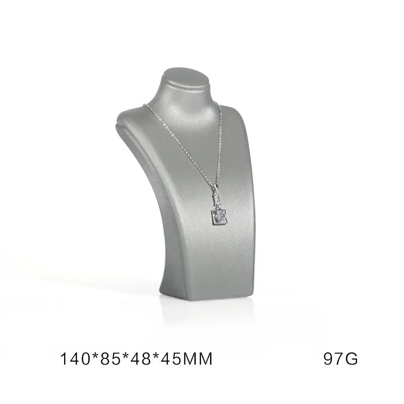 PU Leather Neck Display Stand Bust Model Jewelry Pendant Shelf
