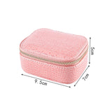 Portable Jewelry Storage Box PU Leather Zipper Household Accessories