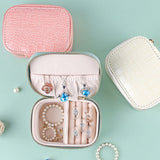 Portable Jewelry Storage Box PU Leather Zipper Household Accessories