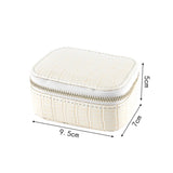 Portable Jewelry Storage Box PU Leather Zipper Household Accessories