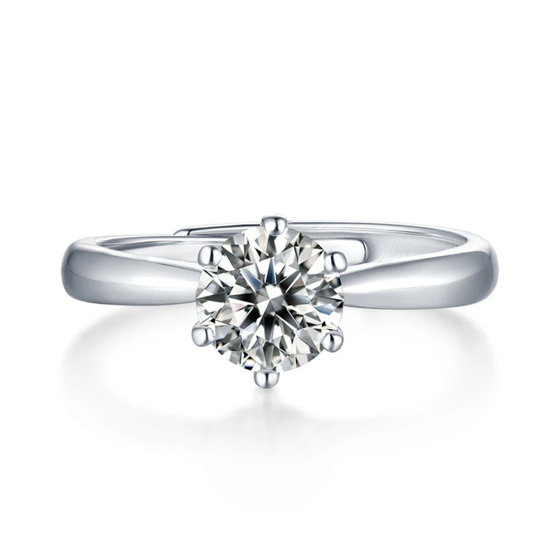 925 Silver 3MM Moissanite Diamond Engagement Ring Women Wedding Gift