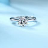 925 Silver 3MM Moissanite Diamond Engagement Ring Women Wedding Gift