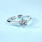 925 Silver 3MM Moissanite Diamond Engagement Ring Women Wedding Gift