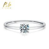 925 Silver 4MM Moissanite Diamond Wedding Ring for Women