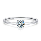 925 Silver 4MM Moissanite Diamond Wedding Ring for Women