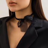 Bowknot Charm Necklace Choker Women Chain Jewelry Collar Party