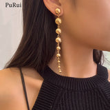 CCB Material Beads Drop Earrings for Women Irregular Bead Long Dangle Earrings