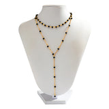 Crystal Beads Necklace Choker Double Layers Tassel Chest Chain Women's Jewelry