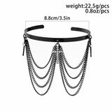 Rhinestone Cross Pendant Arm Bracelet Tassel Cuff - Wedding Jewelry