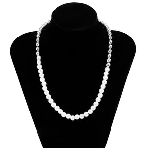 Exaggerated Pearl Beads Choker Necklace for Men Women