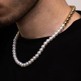 Exaggerated Pearl Beads Choker Necklace for Men Women